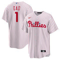 Philadelphia Phillies Nike White #1 Dad Home Replica Jersey product image 1, provided for visual reference and product