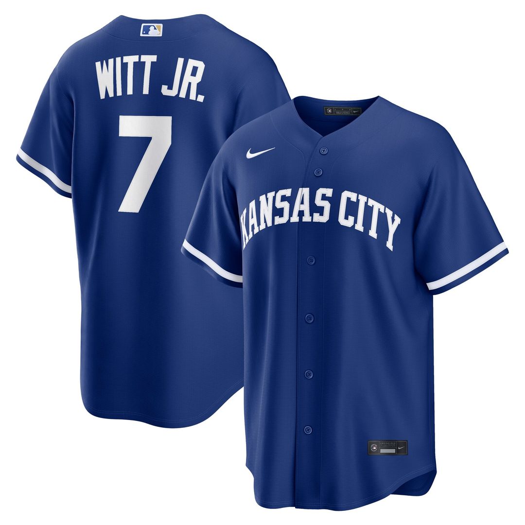 Kansas City Royals Bobby Witt Jr. Nike Light Blue Alternate Replica Jersey product image 10, provided for visual reference