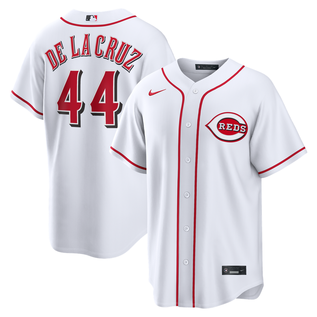 Cincinnati Reds Elly De La Cruz Nike White Home Replica Jersey product image 1, provided for visual reference and product
