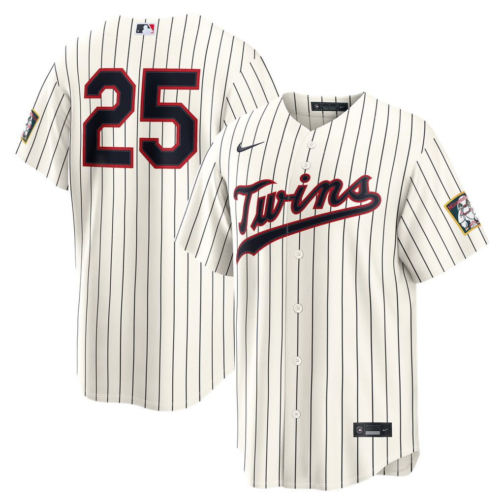 Minnesota Twins Byron Buxton Nike Cream 2026 Field of Dreams Stadium Jersey product image 1, provided for visual reference