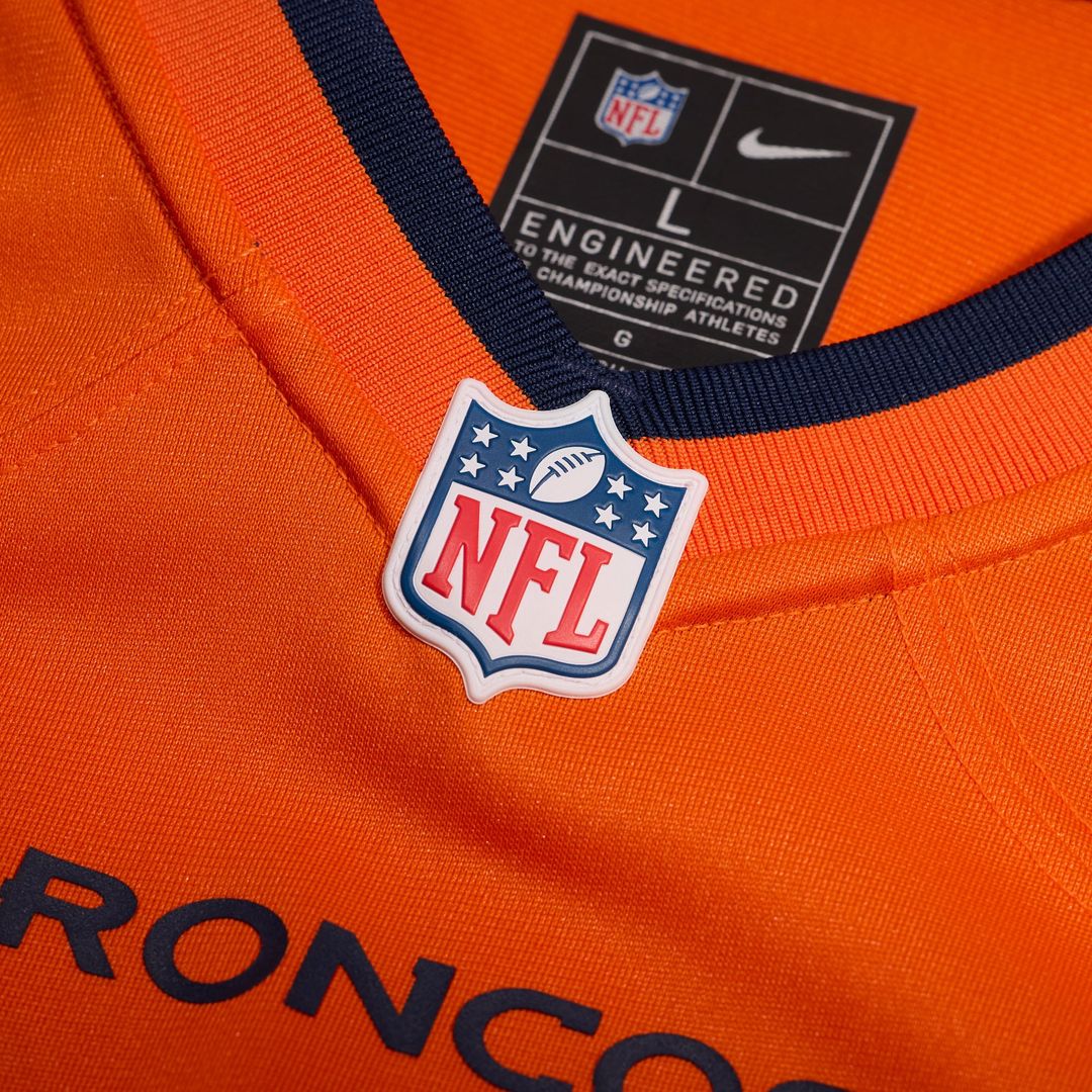Denver Broncos Quinn Meinerz Nike Orange Team Game Jersey product image 4, provided for visual reference and product detail