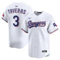 Texas Rangers Leody Taveras Nike White Home Limited Player Jersey product image 1, provided for visual reference and product