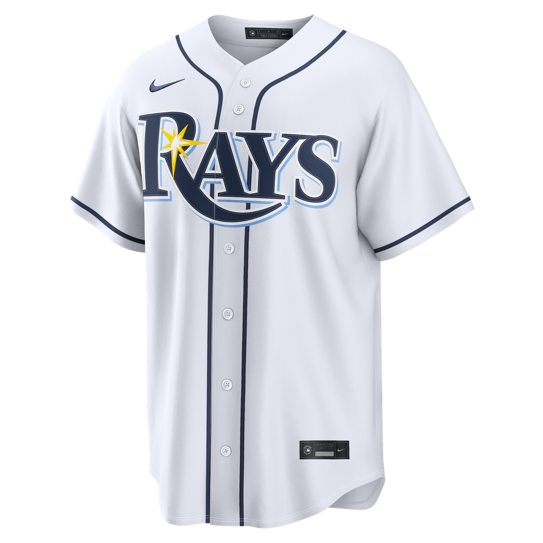 Tampa Bay Rays Freddy Peralta Nike White Home Replica Jersey product image 2, provided for visual reference and product