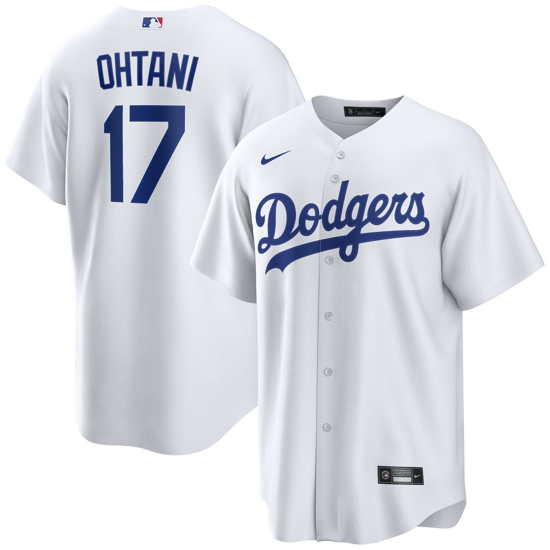 Los Angeles Dodgers Shohei Ohtani Nike White Home Replica Player Jersey product image 1, provided for visual reference and