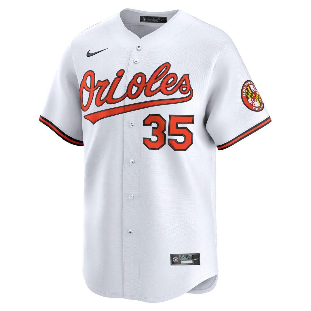 Baltimore Orioles Adley Rutschman Nike White Home Limited Player Jersey product image 2, provided for visual reference and