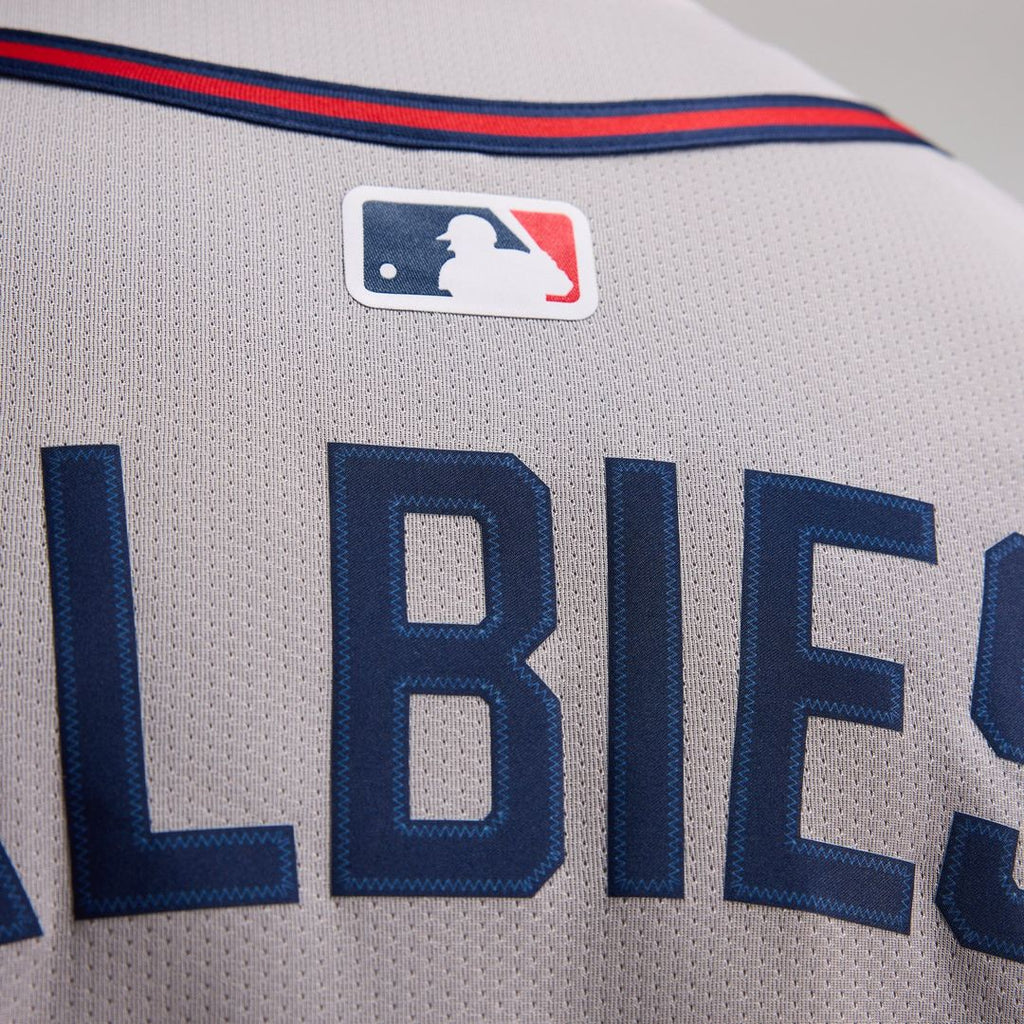 Atlanta Braves Ozzie Albies Nike Gray Road Limited Player Jersey product image 12, provided for visual reference and product