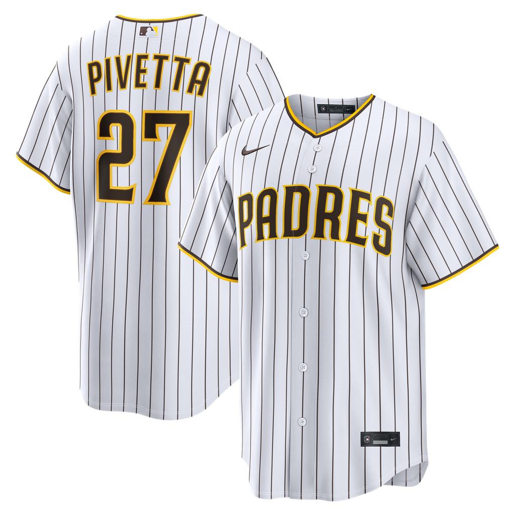 San Diego Padres Nick Pivetta Nike White Home Replica Jersey product image 1, provided for visual reference and product