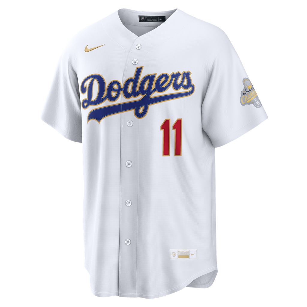 Los Angeles Dodgers Roki Sasaki Nike White 2026 Gold Collection Kanji Stadium Jersey product image 2, provided for visual