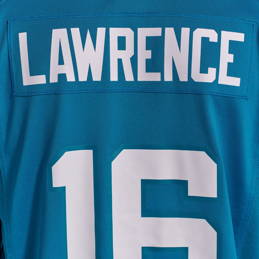 Jacksonville Jaguars Trevor Lawrence Nike Teal Home Game Jersey product image 11, provided for visual reference and product