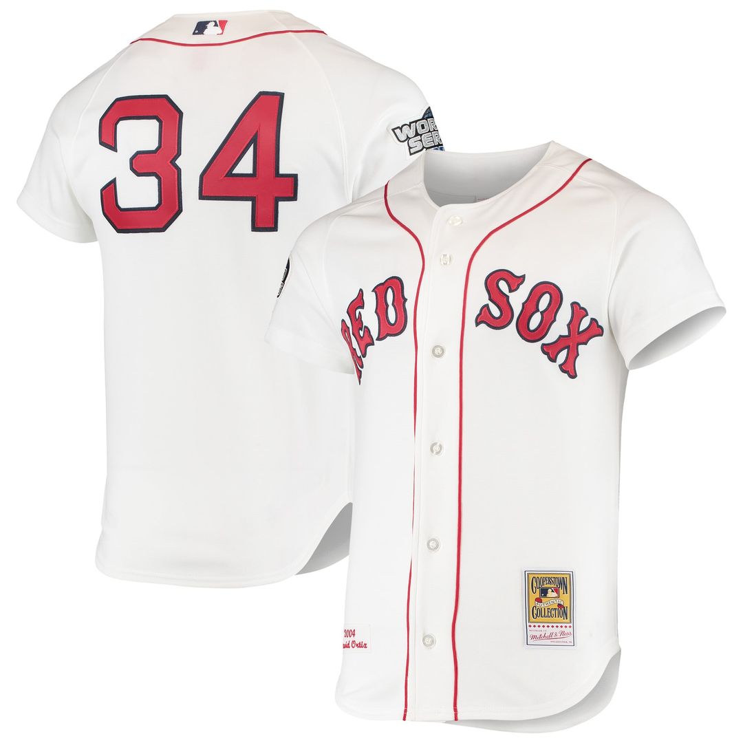 Boston Red Sox David Ortiz Mitchell & Ness White 2004 Cooperstown Collection Home Authentic Jersey product image 1, provided