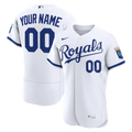 Kansas City Royals Nike White Home Authentic Custom Jersey product image 1, provided for visual reference and product detail