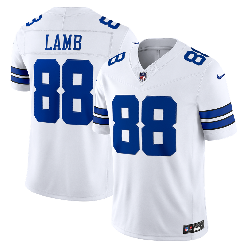 Dallas Cowboys CeeDee Lamb Nike White Vapor F.U.S.E. Stitched Limited Jersey product image 1, provided for visual reference