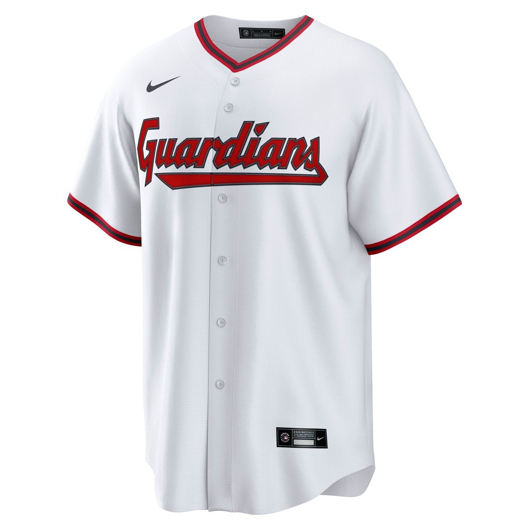 Cleveland Guardians Steven Kwan Nike White Home Replica Jersey product image 2, provided for visual reference and product