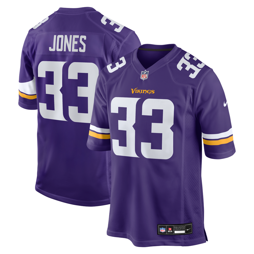 Minnesota Vikings Aaron Jones Nike Purple Game Player Jersey product image 1, provided for visual reference and product