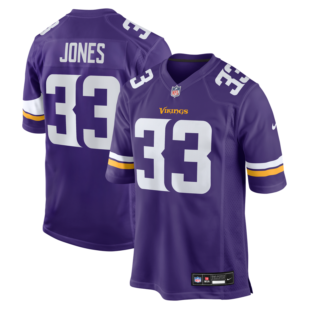 Minnesota Vikings Aaron Jones Nike Purple Game Player Jersey product image 1, provided for visual reference and product