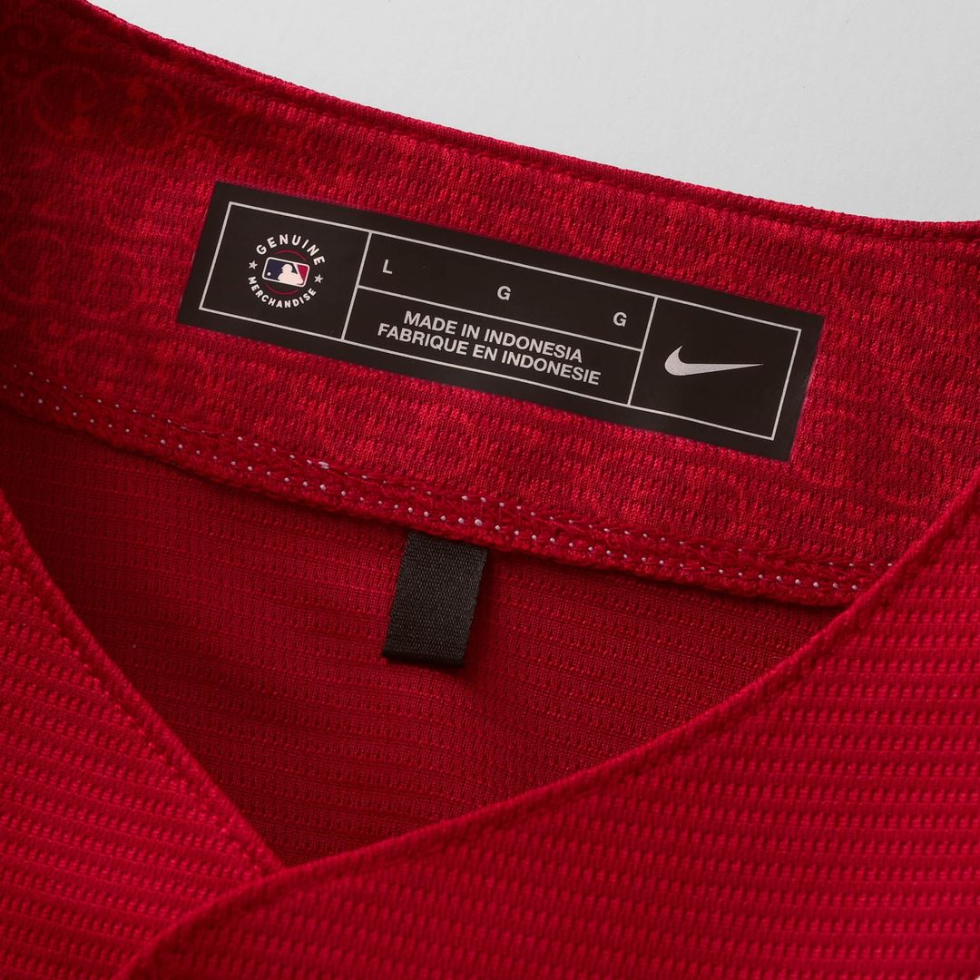 Texas Rangers Brandon Nimmo Nike Red 2026 City Connect Stadium Jersey product image 6, provided for visual reference and