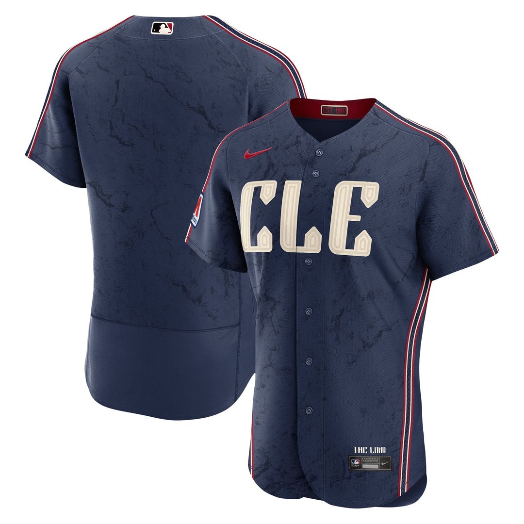 Cleveland Guardians Nike Navy City Connect Authentic Sponsor Patch Jersey product image 1, provided for visual reference and