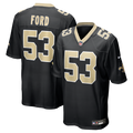 New Orleans Saints Jaylan Ford Nike Black Game Jersey product image 1, provided for visual reference and product detail
