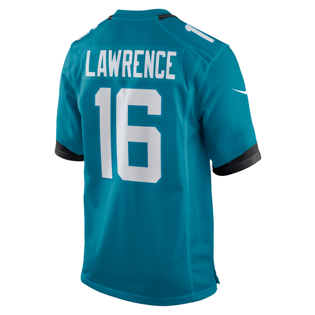 Jacksonville Jaguars Trevor Lawrence Nike Teal Game Jersey product image 3, provided for visual reference and product detail