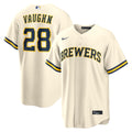 Milwaukee Brewers Andrew Vaughn Nike Cream Home Replica Jersey product image 1, provided for visual reference and product