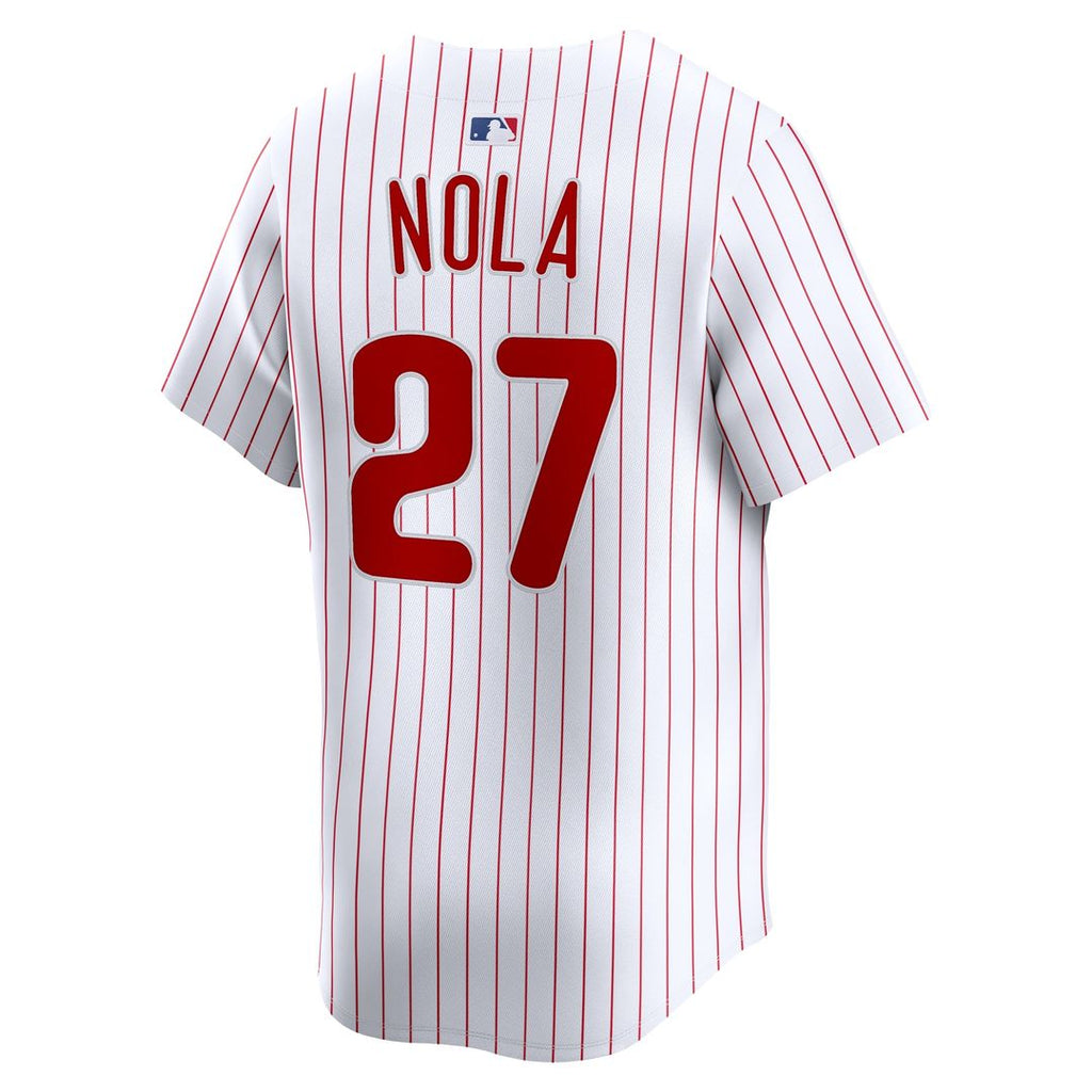 Philadelphia Phillies Aaron Nola Nike White Home Limited Player Jersey product image 3, provided for visual reference and