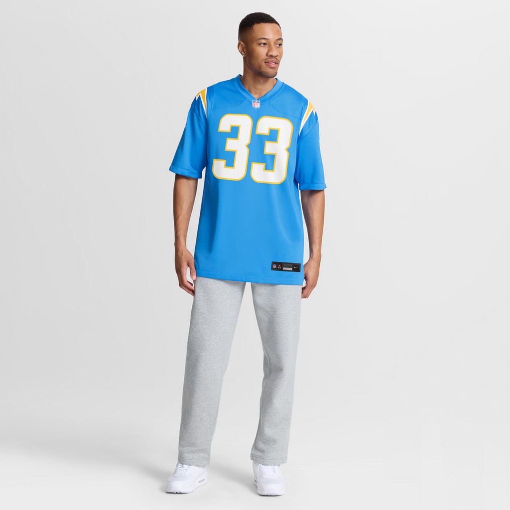 Los Angeles Chargers Deane Leonard Nike Powder Blue Game Player Jersey product image 7, provided for visual reference and