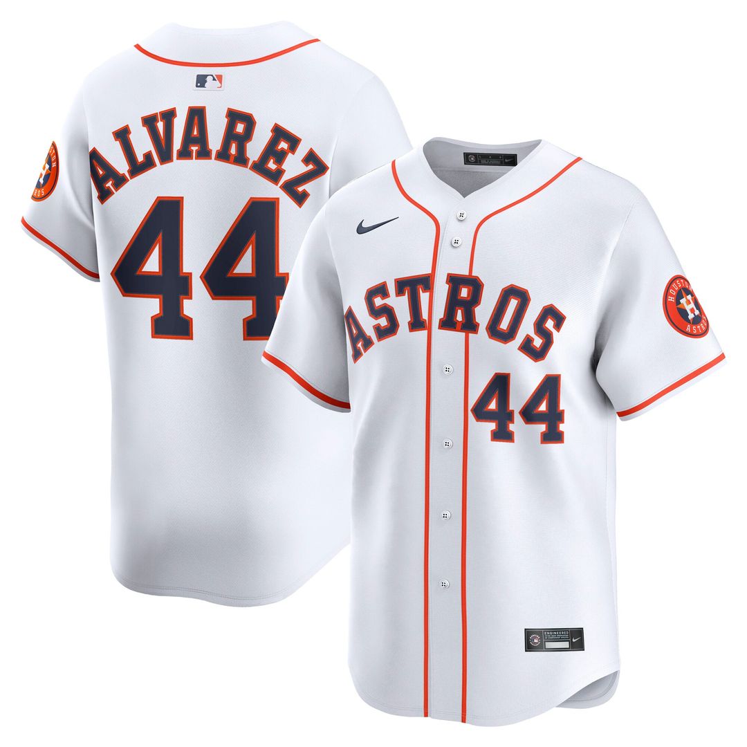 Houston Astros Yordan Alvarez Nike White Home Limited Player Jersey product image 1, provided for visual reference and