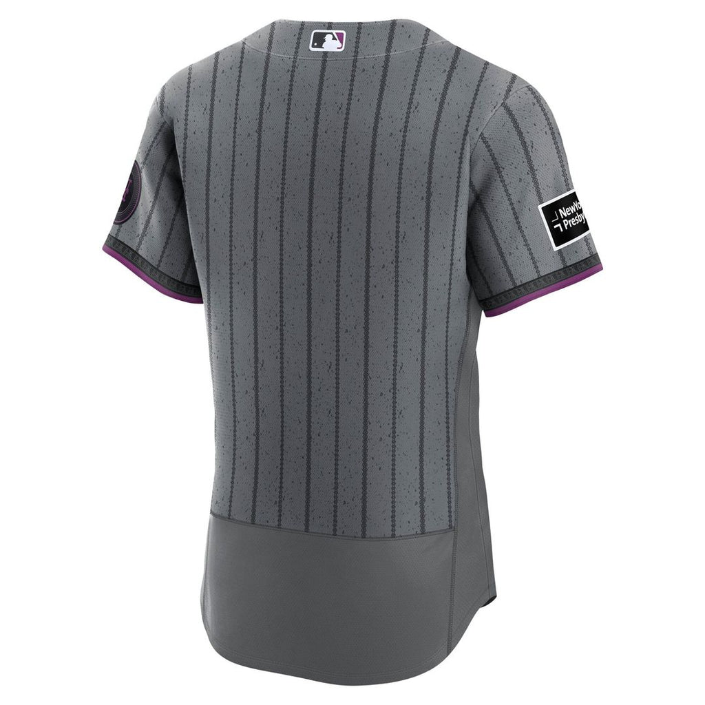 New York Mets Nike Gray City Connect Authentic Sponsor Patch Jersey product image 3, provided for visual reference and