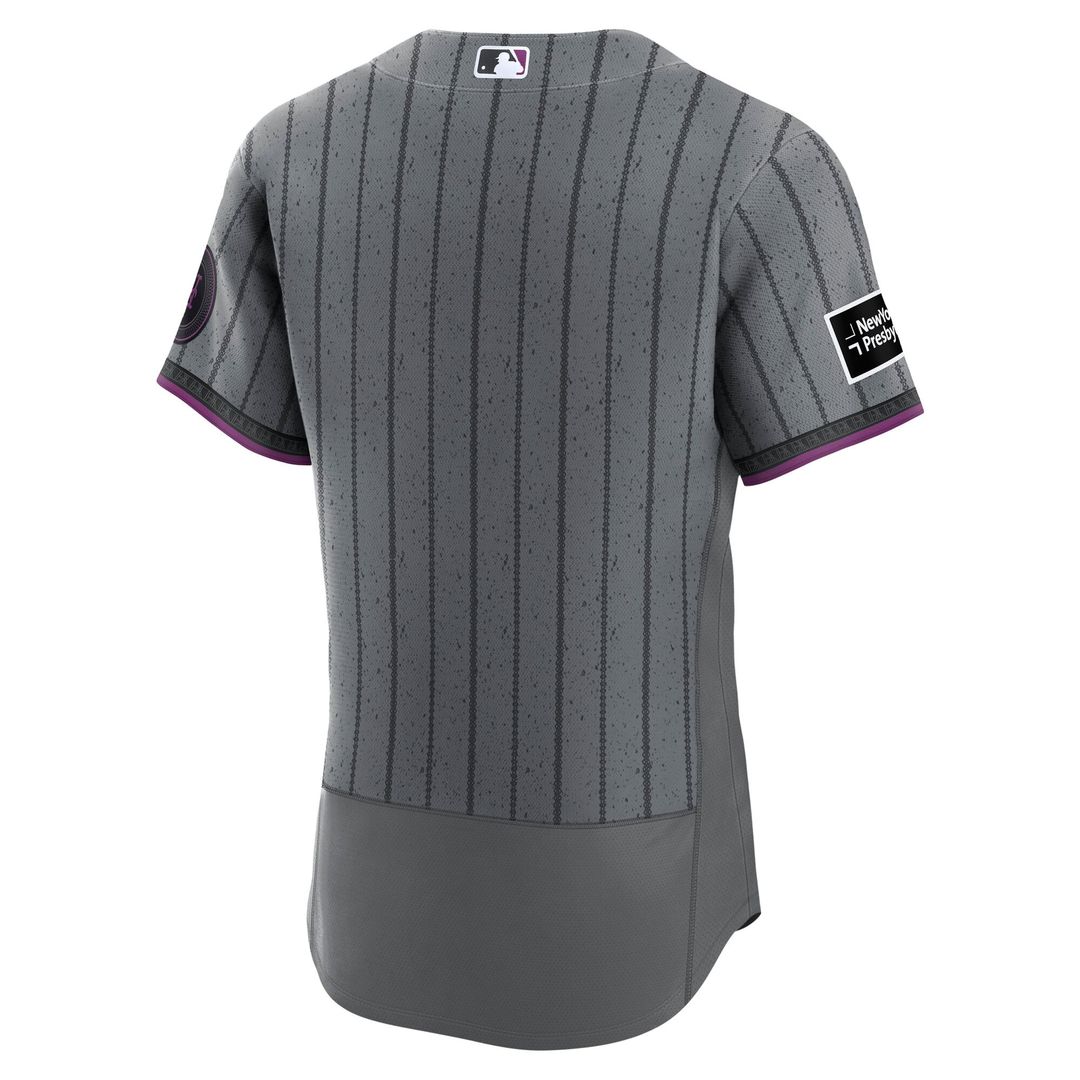 New York Mets Nike Gray City Connect Authentic Sponsor Patch Jersey product image 3, provided for visual reference and