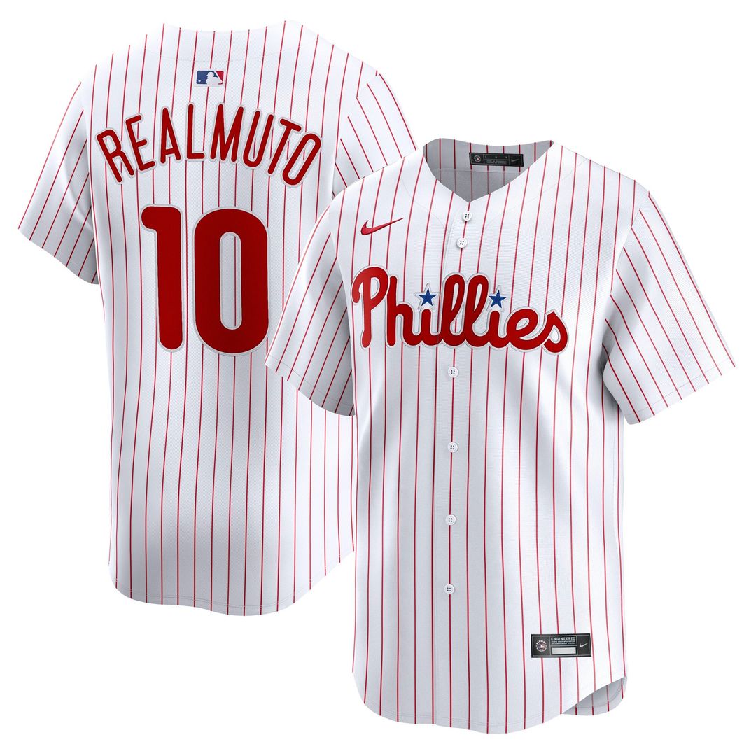 Philadelphia Phillies J.T. Realmuto Nike White Home Limited Player Jersey product image 1, provided for visual reference and