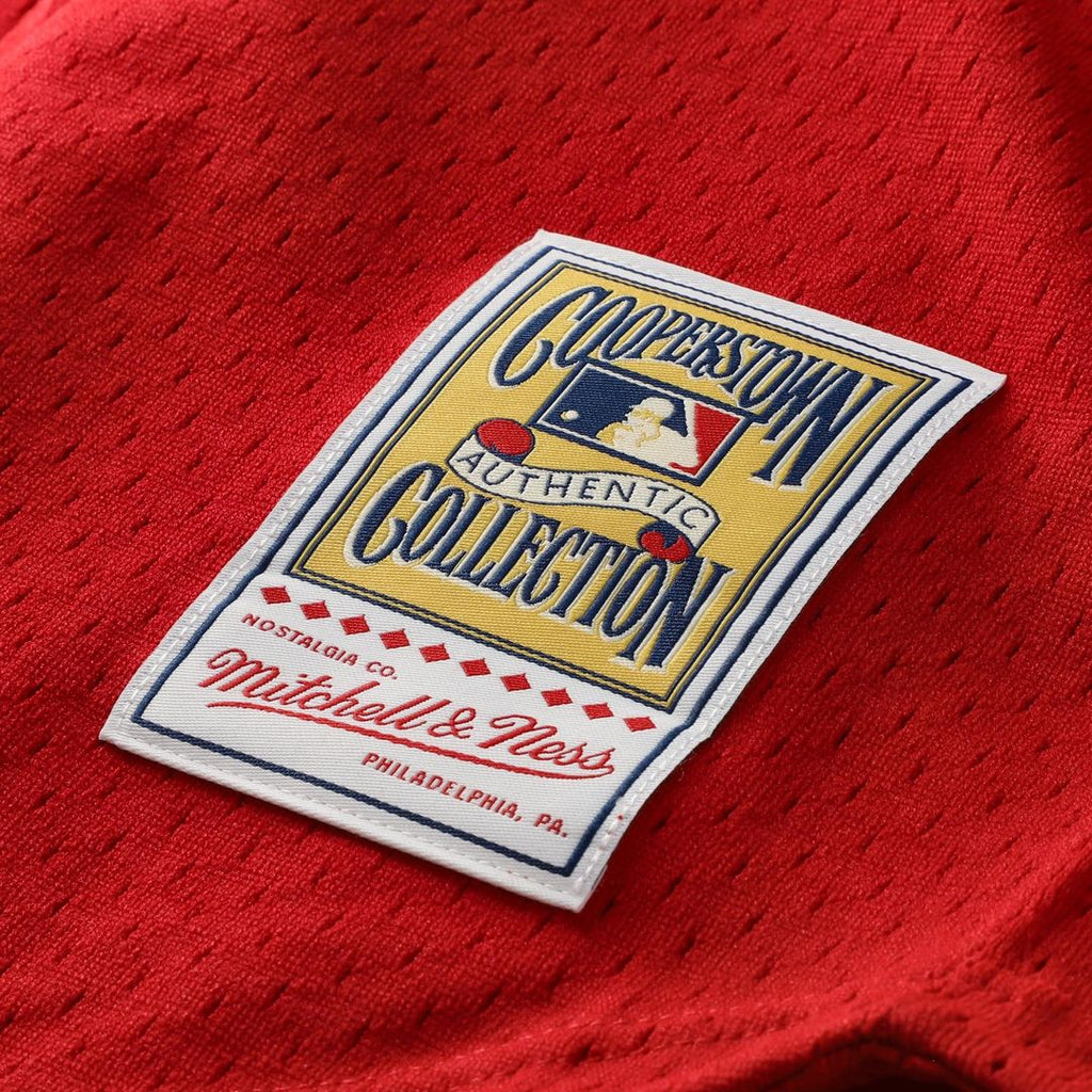 Cincinnati Reds Deion Sanders Mitchell & Ness Red Cooperstown Mesh Batting Practice Button-Up Jersey product image 7,