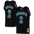 Charlotte Hornets Larry Johnson Black Team Color Swingman Jersey by Mitchell & Ness for Men product image 1, provided for