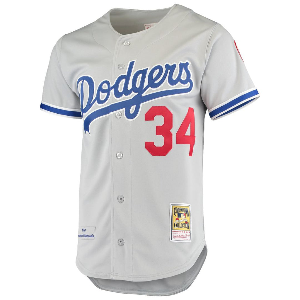 Los Angeles Dodgers Fernando Valenzuela Mitchell & Ness Gray Road 1981 Cooperstown Collection Authentic Jersey product image