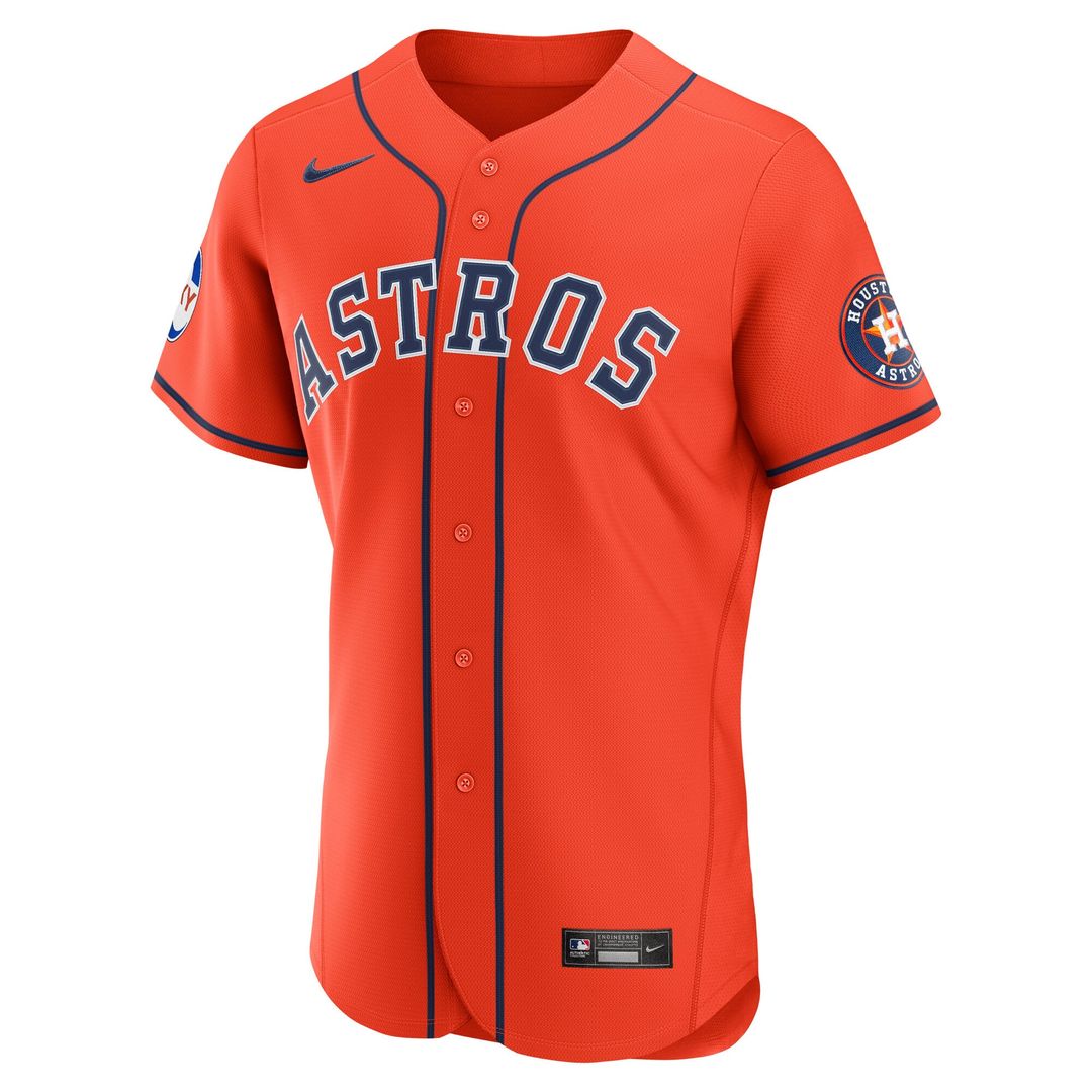 Houston Astros Nike Orange Alternate Sponsor Patch Authentic Jersey product image 2, provided for visual reference and