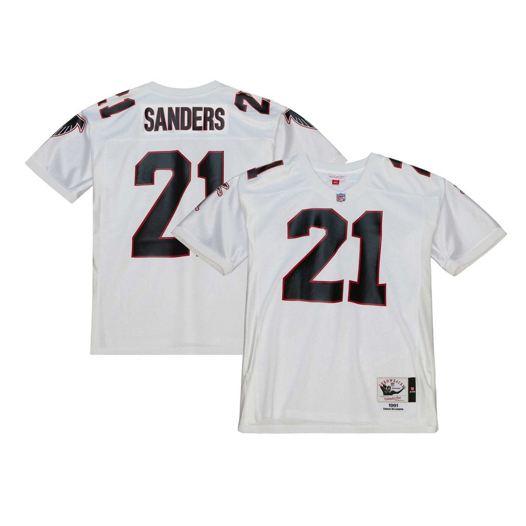 Atlanta Falcons 1991 Deion Sanders Mitchell & Ness White Authentic Throwback Retired Player Jersey product image 1, provided