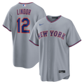 New York Mets Francisco Lindor Nike Gray Road Replica Jersey product image 1, provided for visual reference and product
