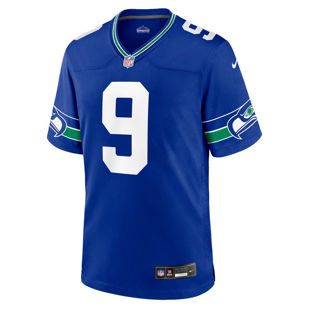 Seattle Seahawks Kenneth Walker III Nike Royal Throwback Player Game Jersey product image 2, provided for visual reference