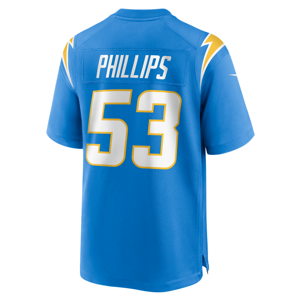 Los Angeles Chargers Del'Shawn Phillips Nike Powder Blue Team Game Jersey product image 3, provided for visual reference and
