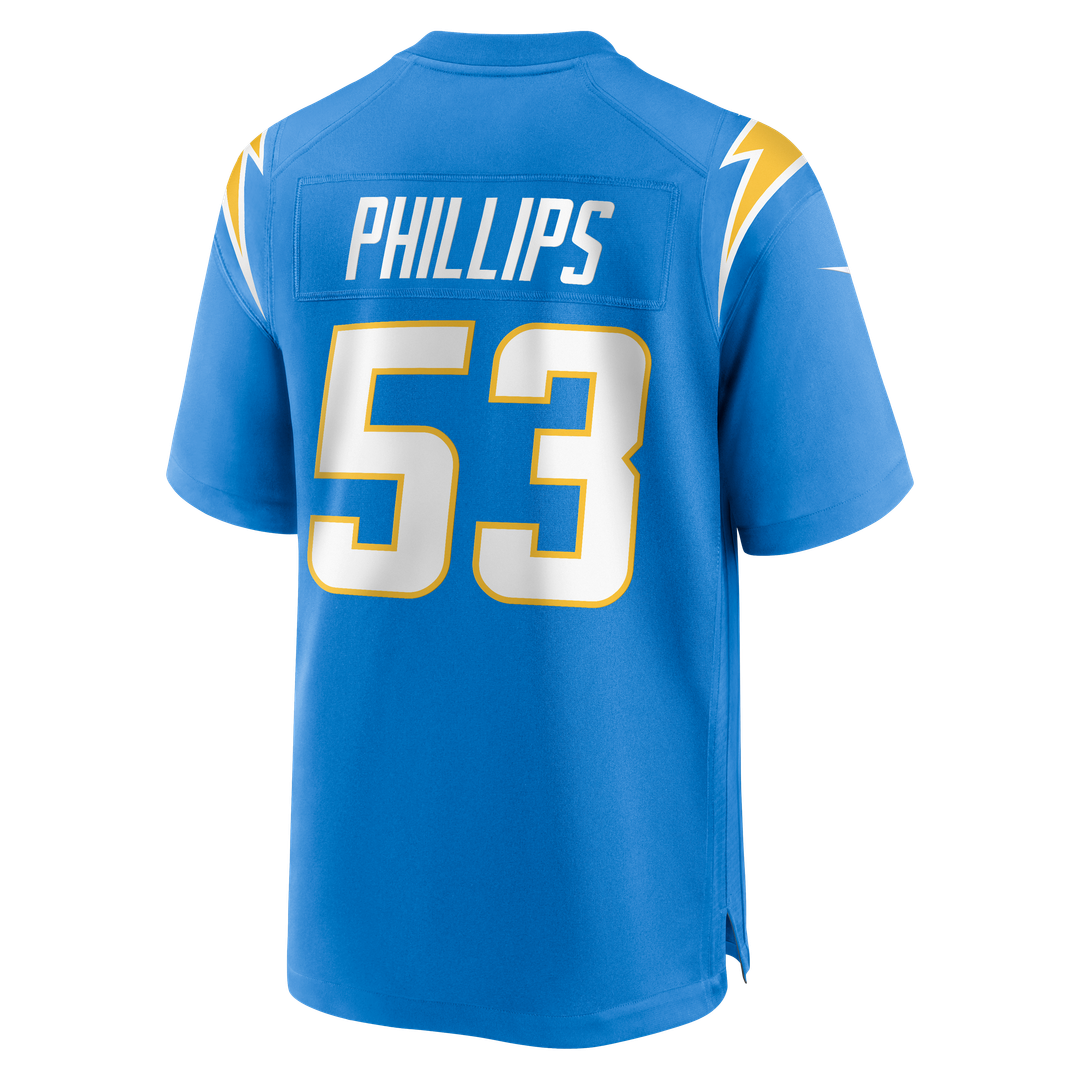 Los Angeles Chargers Del'Shawn Phillips Nike Powder Blue Team Game Jersey product image 3, provided for visual reference and