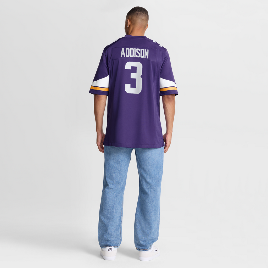 Minnesota Vikings Jordan Addison Nike White Alternate Game Player Jersey product image 14, provided for visual reference and