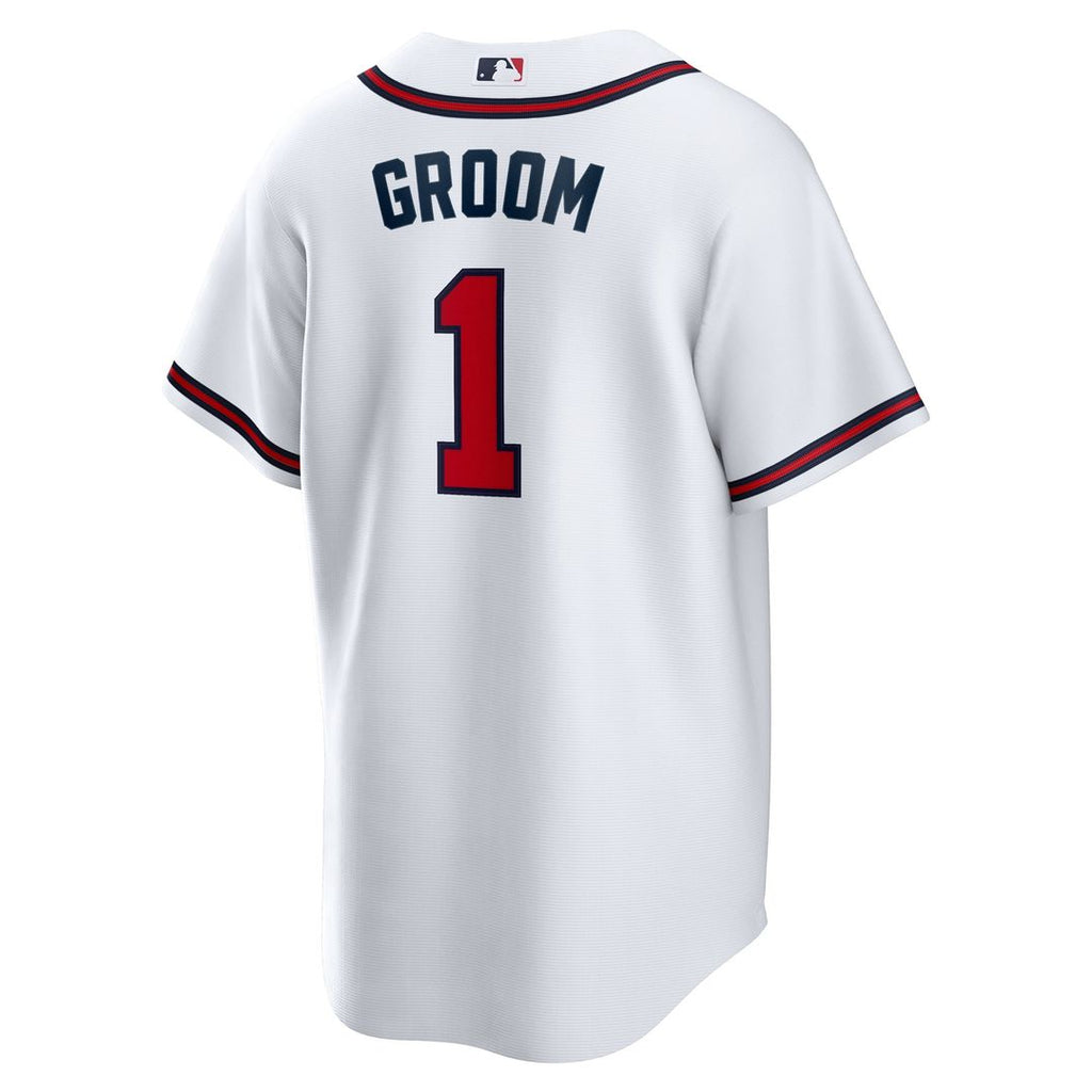 Atlanta Braves Nike White #1 Groom Home Replica Jersey product image 3, provided for visual reference and product detail