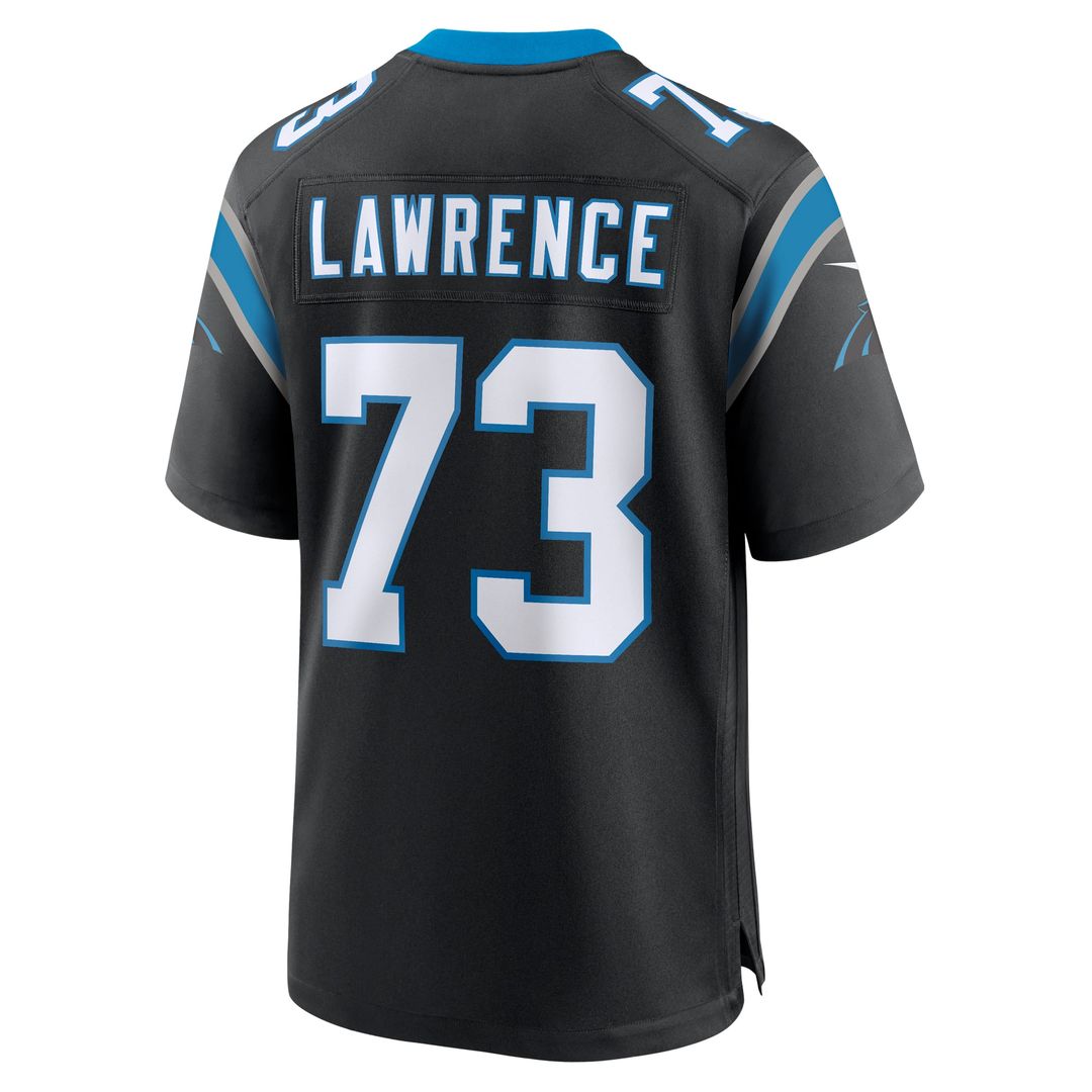 Carolina Panthers Rashard Lawrence Nike Black Game Jersey product image 3, provided for visual reference and product detail