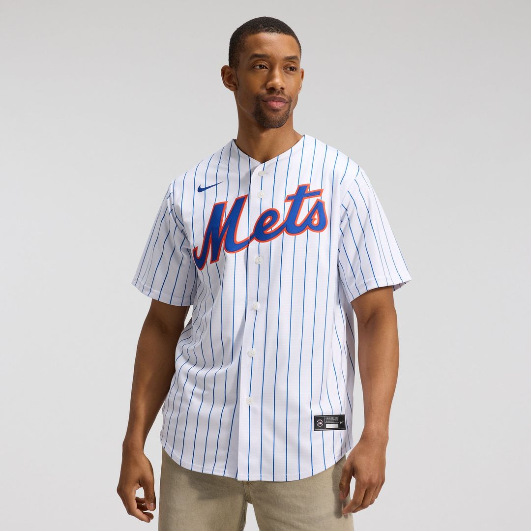 New York Mets Nike White Home Replica Player Jersey product image 2, provided for visual reference and product detail review
