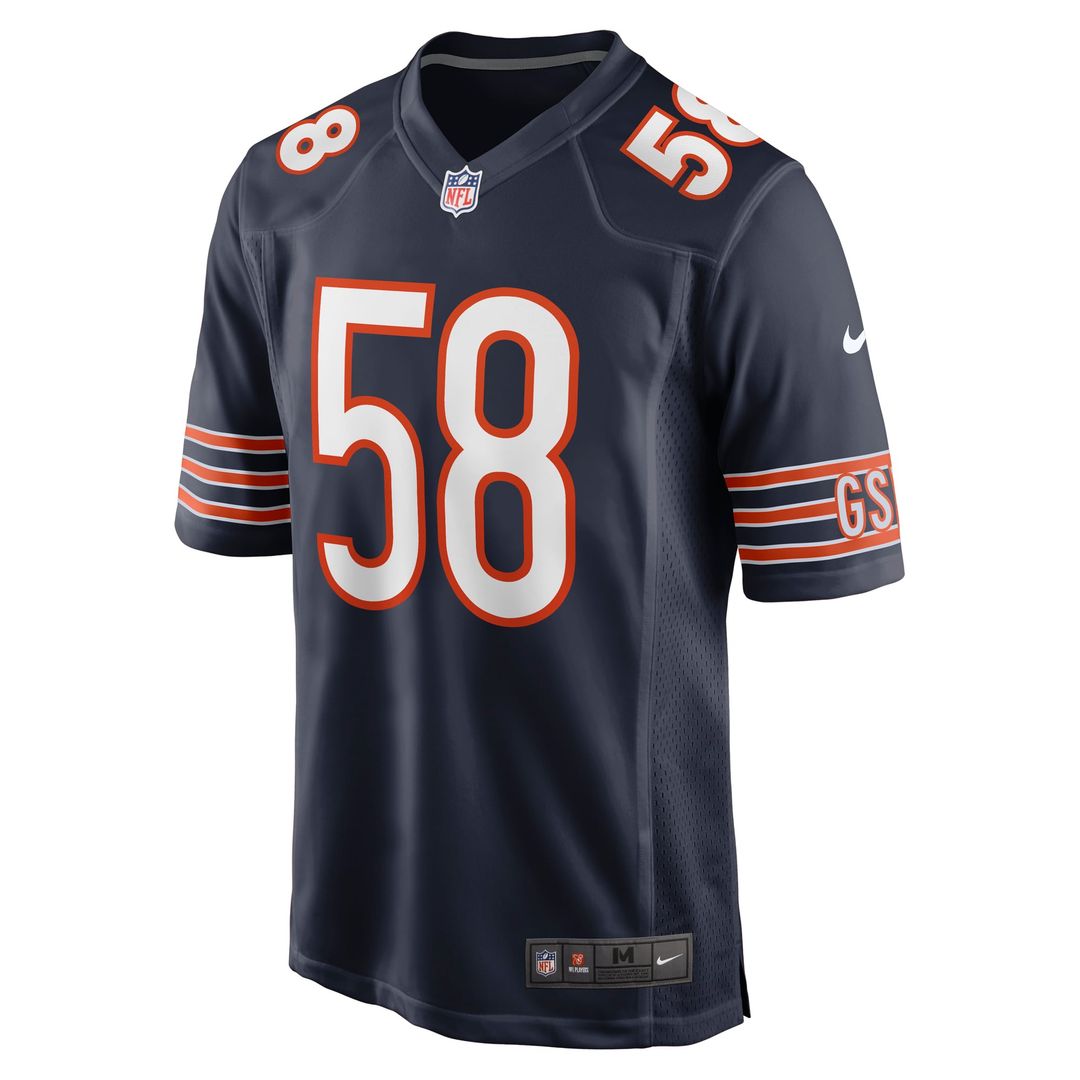 Chicago Bears Darnell Wright Nike Navy Game Jersey product image 2, provided for visual reference and product detail review
