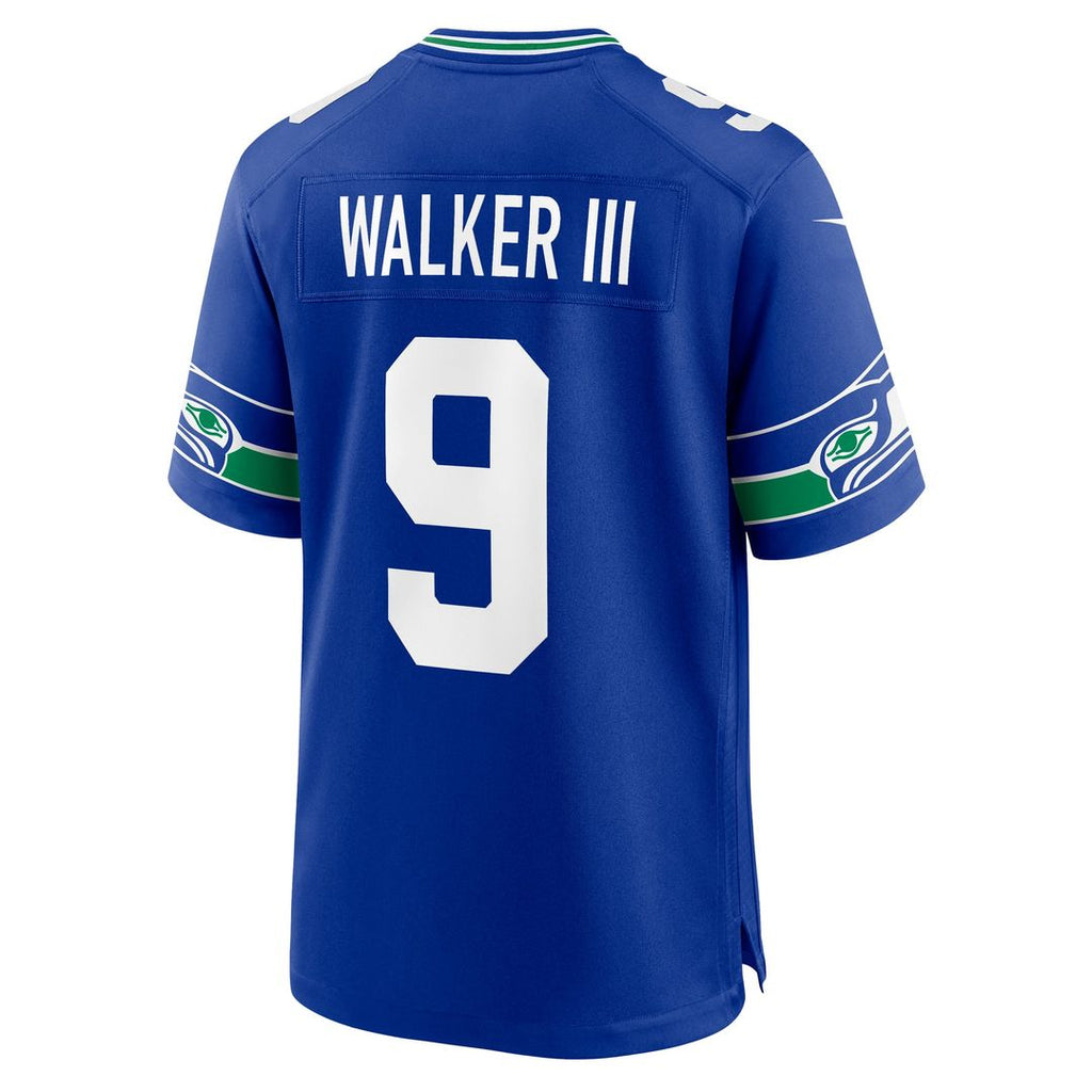 Seattle Seahawks Kenneth Walker III Nike Royal Throwback Player Game Jersey product image 3, provided for visual reference