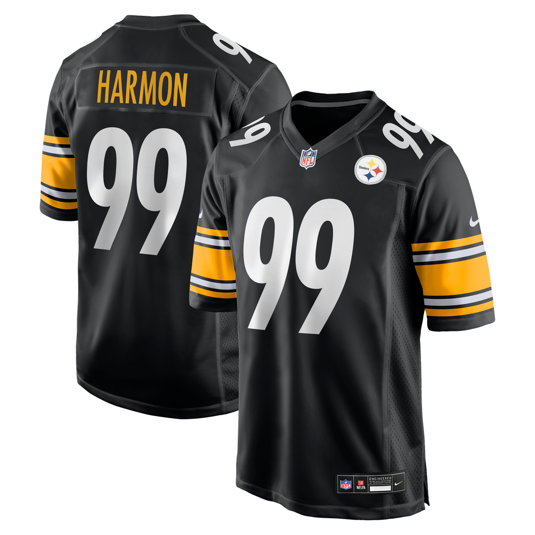 Pittsburgh Steelers Derrick Harmon Nike Black Game Player Jersey product image 1, provided for visual reference and product