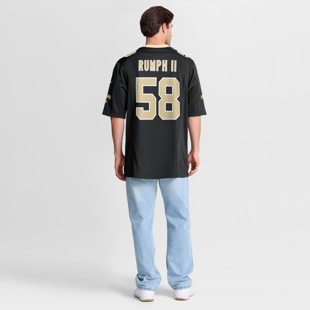 New Orleans Saints Chris Rumph II Nike Black Team Game Jersey product image 8, provided for visual reference and product