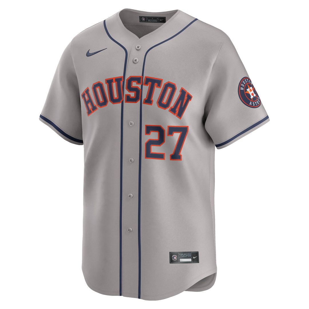 Houston Astros Jose Altuve Nike Gray Road Limited Player Jersey product image 2, provided for visual reference and product