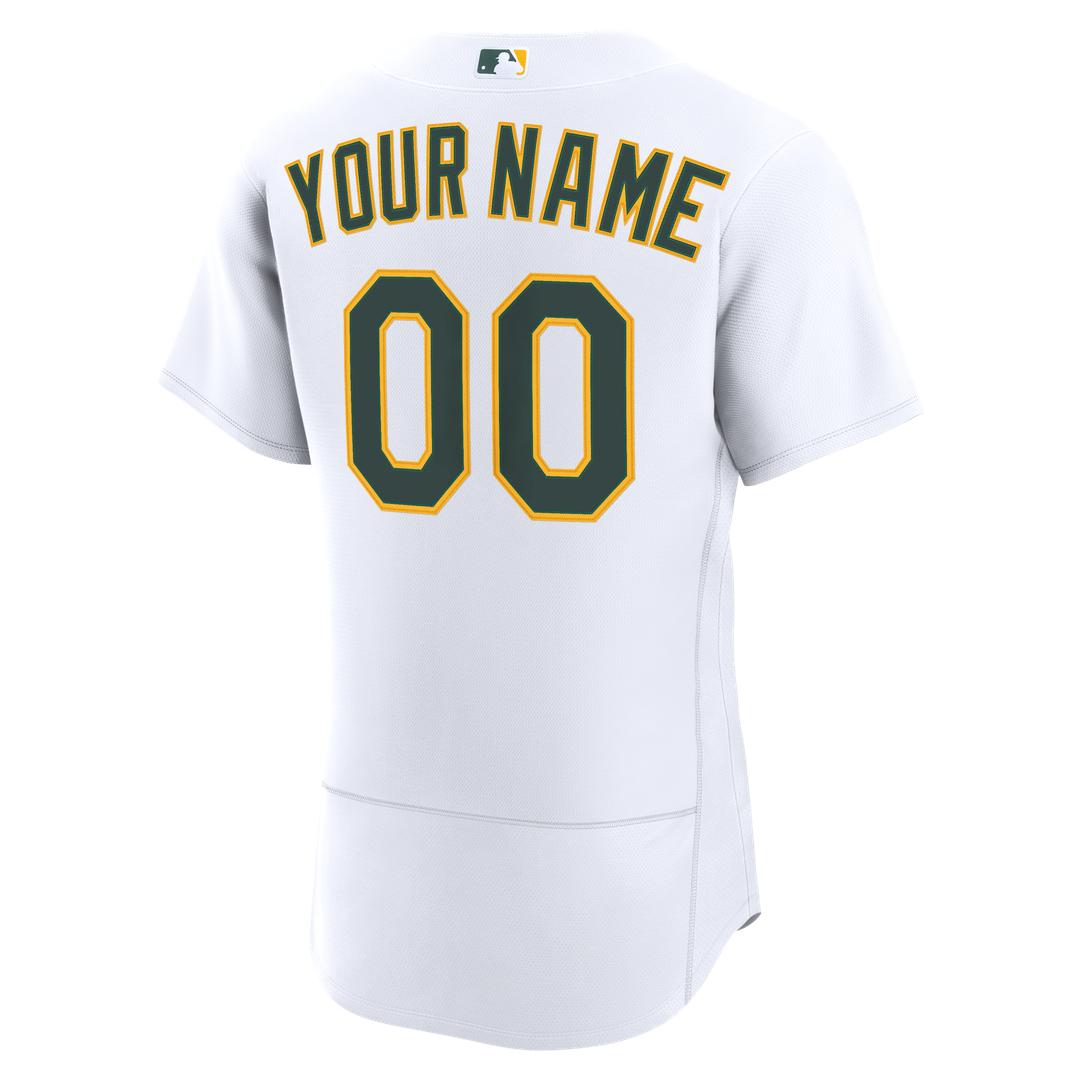 Athletics Nike White Home Authentic Custom Jersey product image 3, provided for visual reference and product detail review