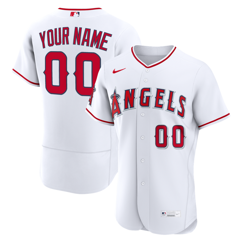 Los Angeles Angels Nike White Home Authentic Custom Jersey product image 1, provided for visual reference and product detail